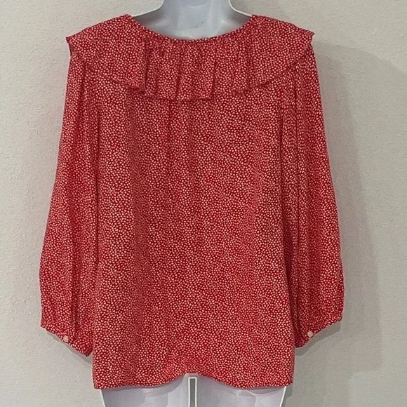 LOFT Ruffled Blouse Size S - Picture 4 of 5